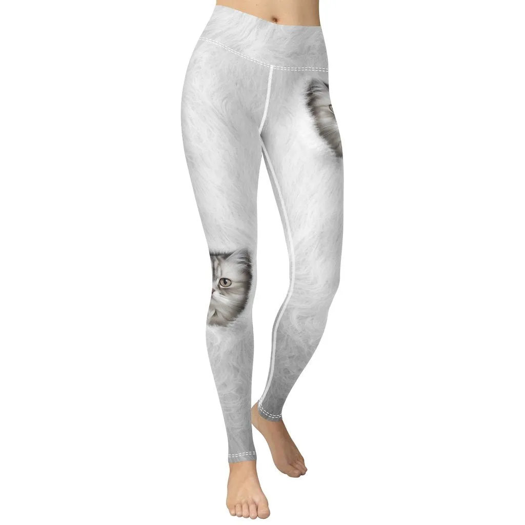 Cute Cozy Cat Yoga Leggings