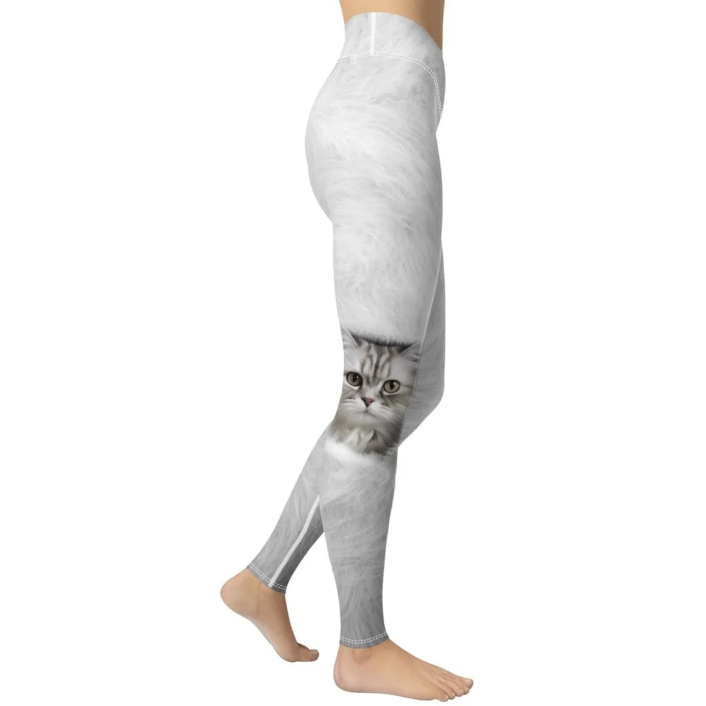 Cute Cozy Cat Yoga Leggings