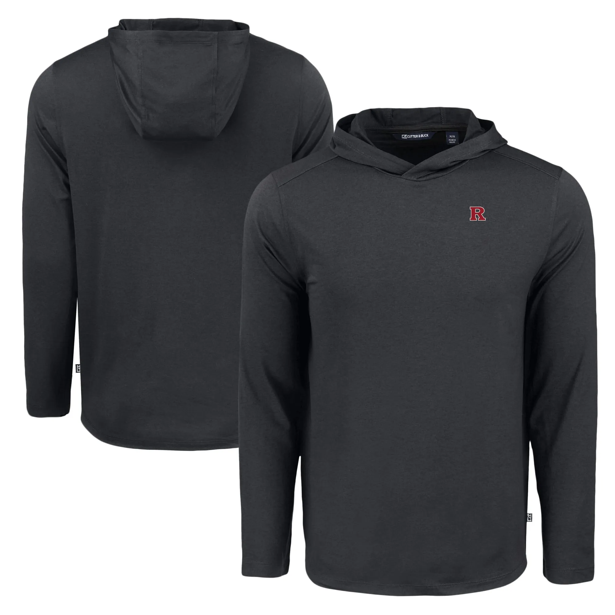 Cutter & Buck Rutgers Scarlet Knights Black Coastline Epic Comfort Eco Recycled Long Sleeve Hoodie T-Shirt