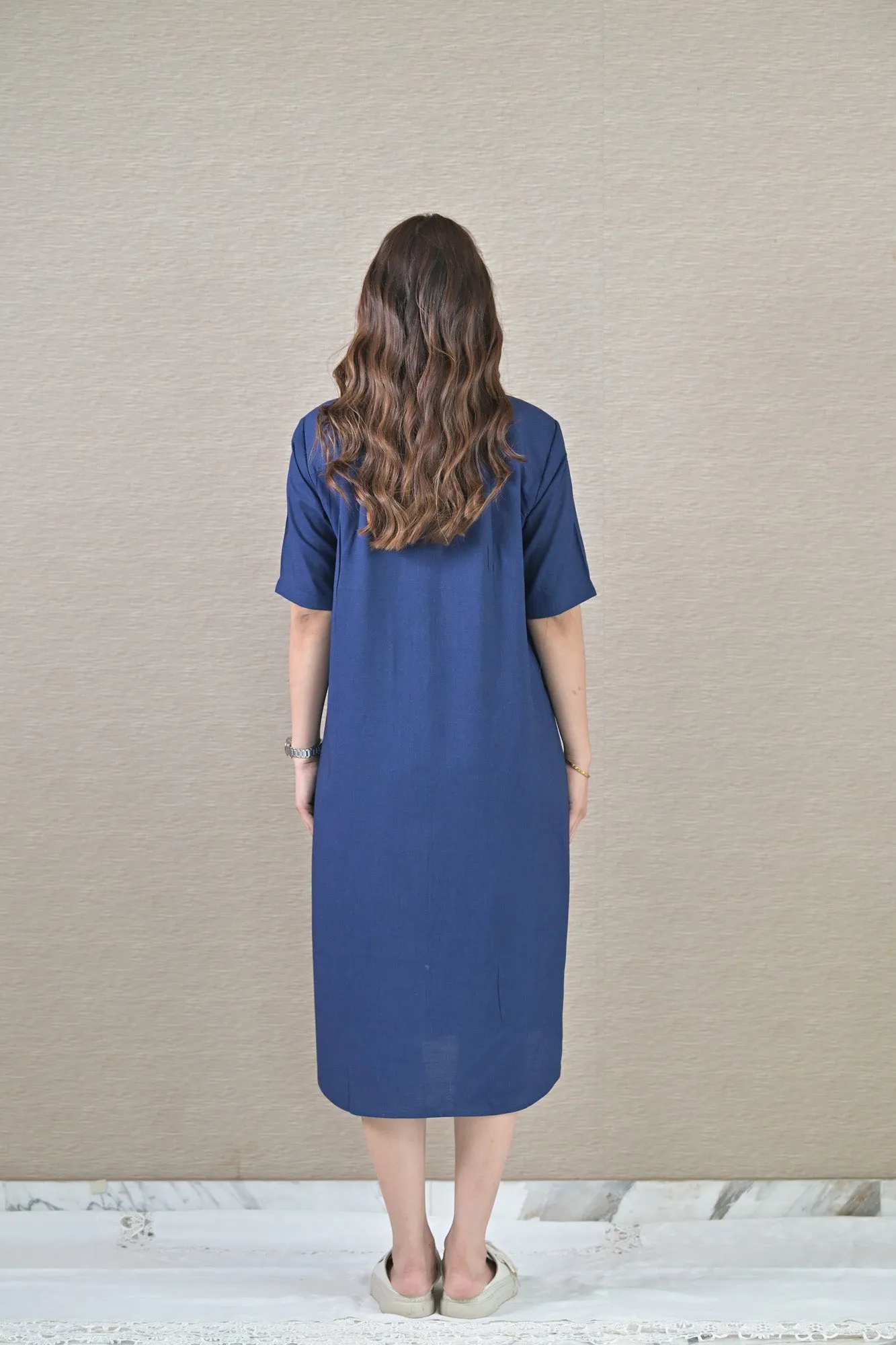 Denim Ease Maternity & Nursing Dress (100% Cotton)