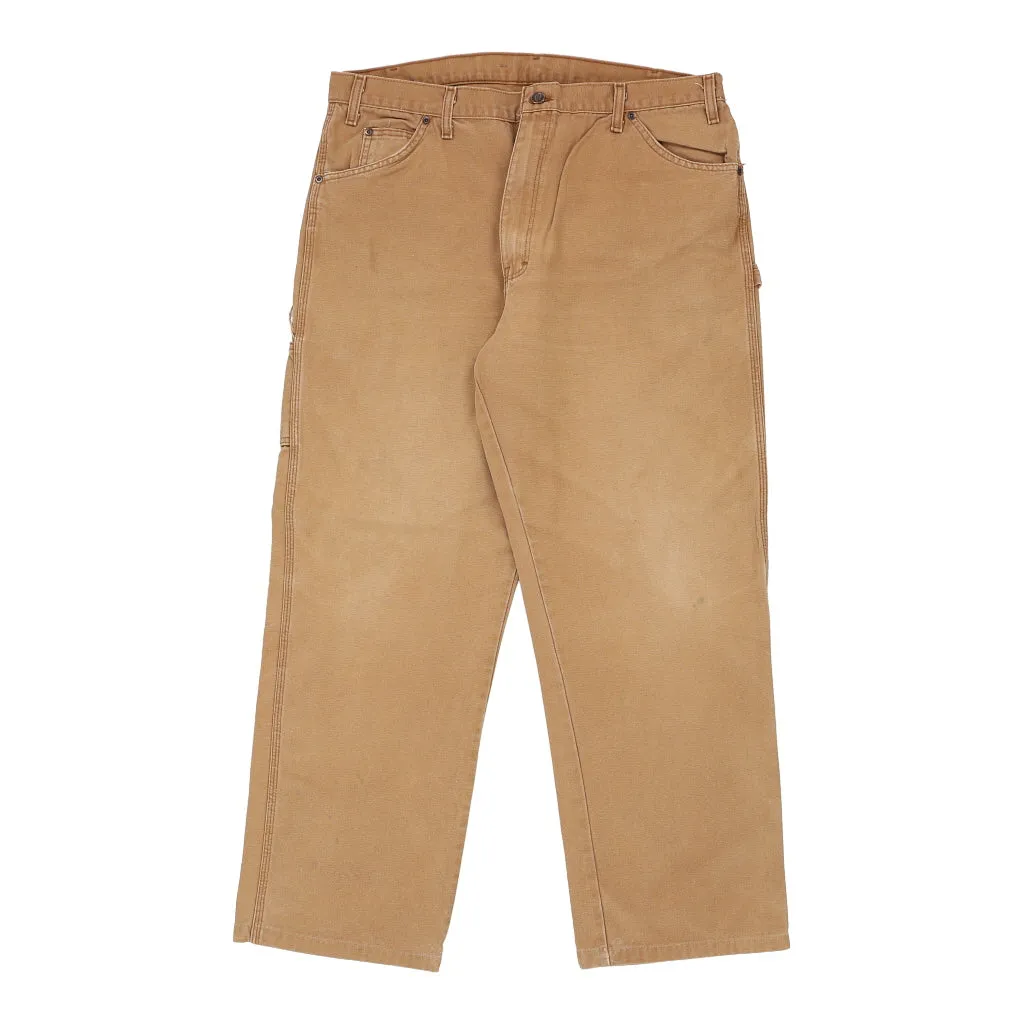 Dickies Carpenter Trousers - 37W 30L Brown Cotton