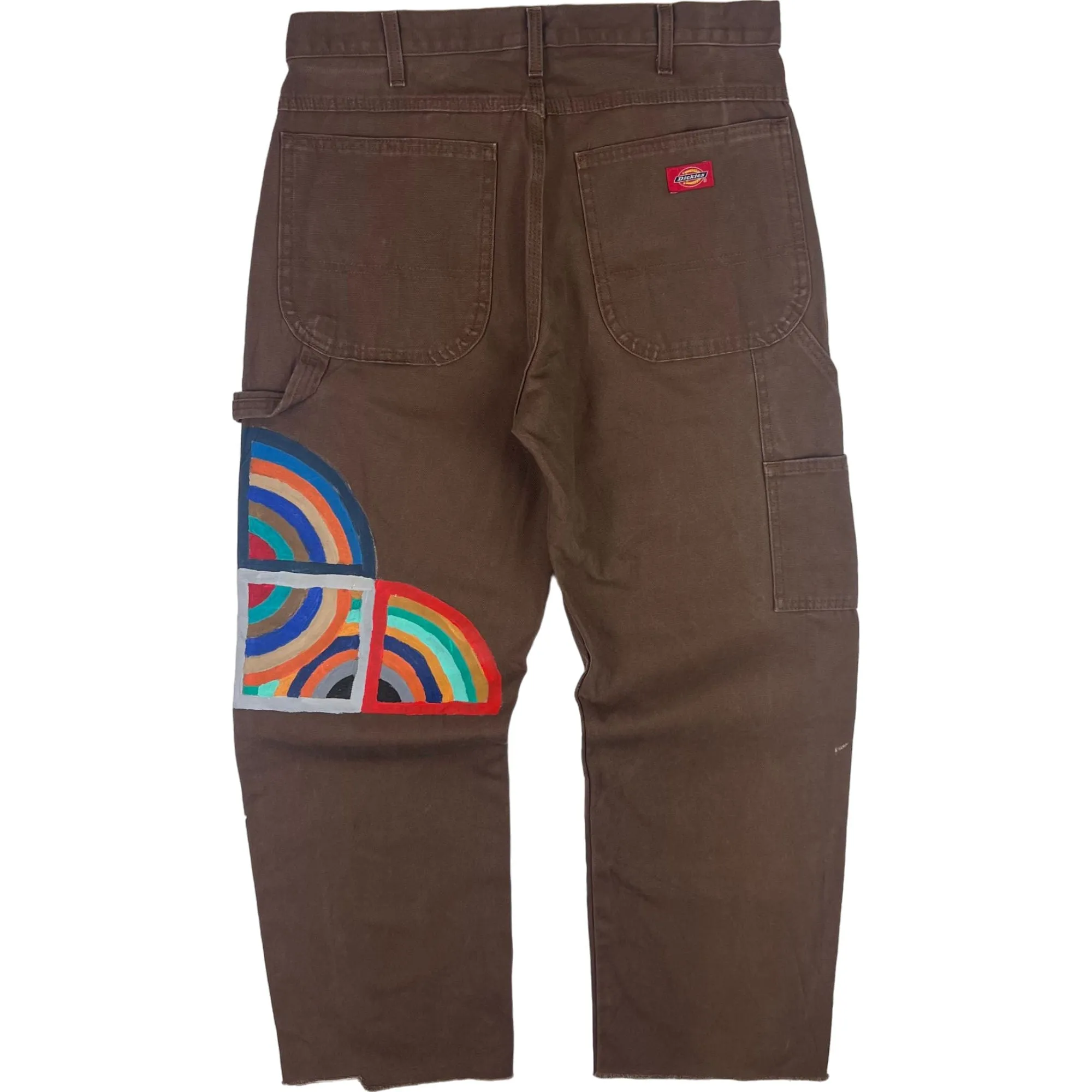 Dickies Carpenter Workwear Trousers Custom Hand Painted Brown