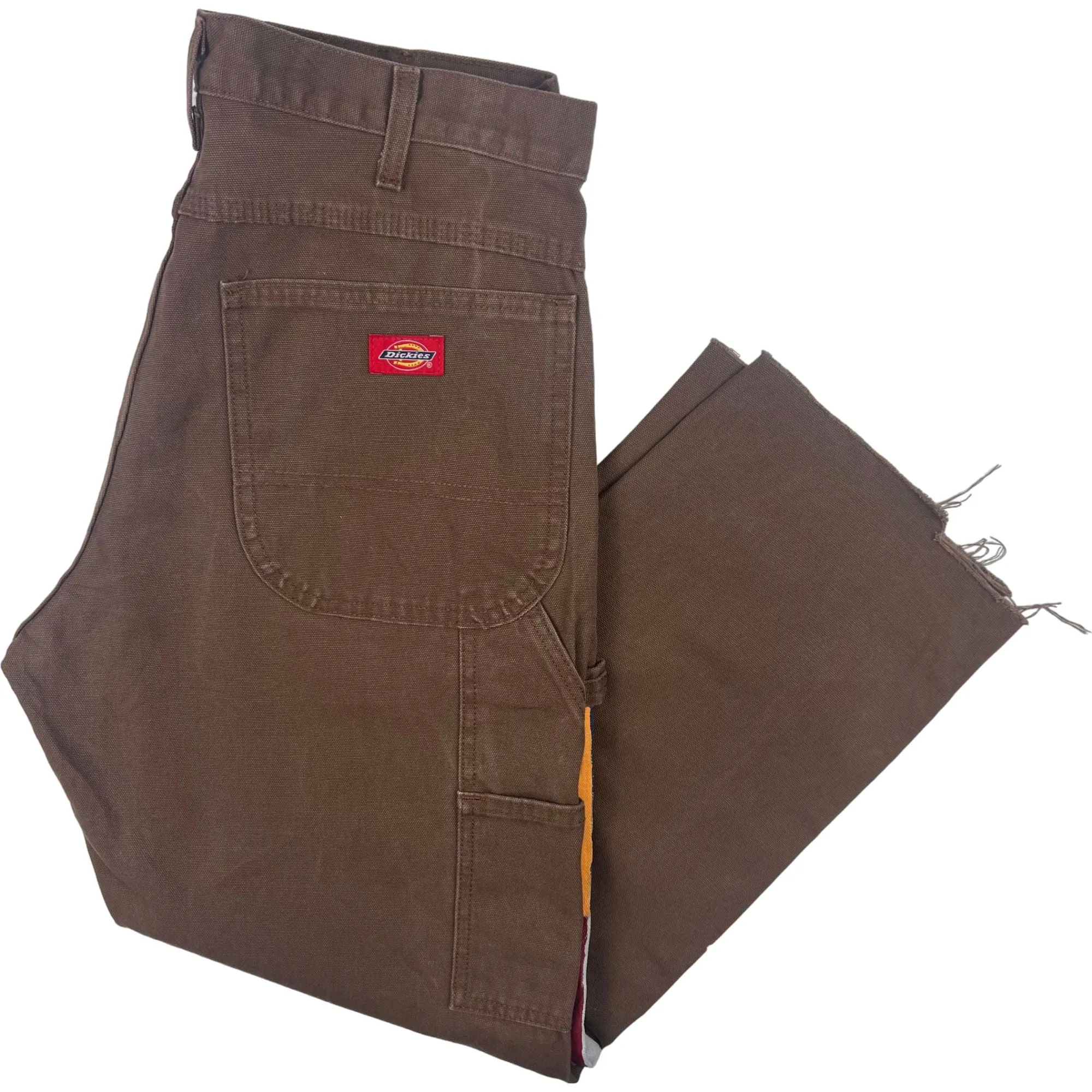 Dickies Carpenter Workwear Trousers Custom Hand Painted Brown