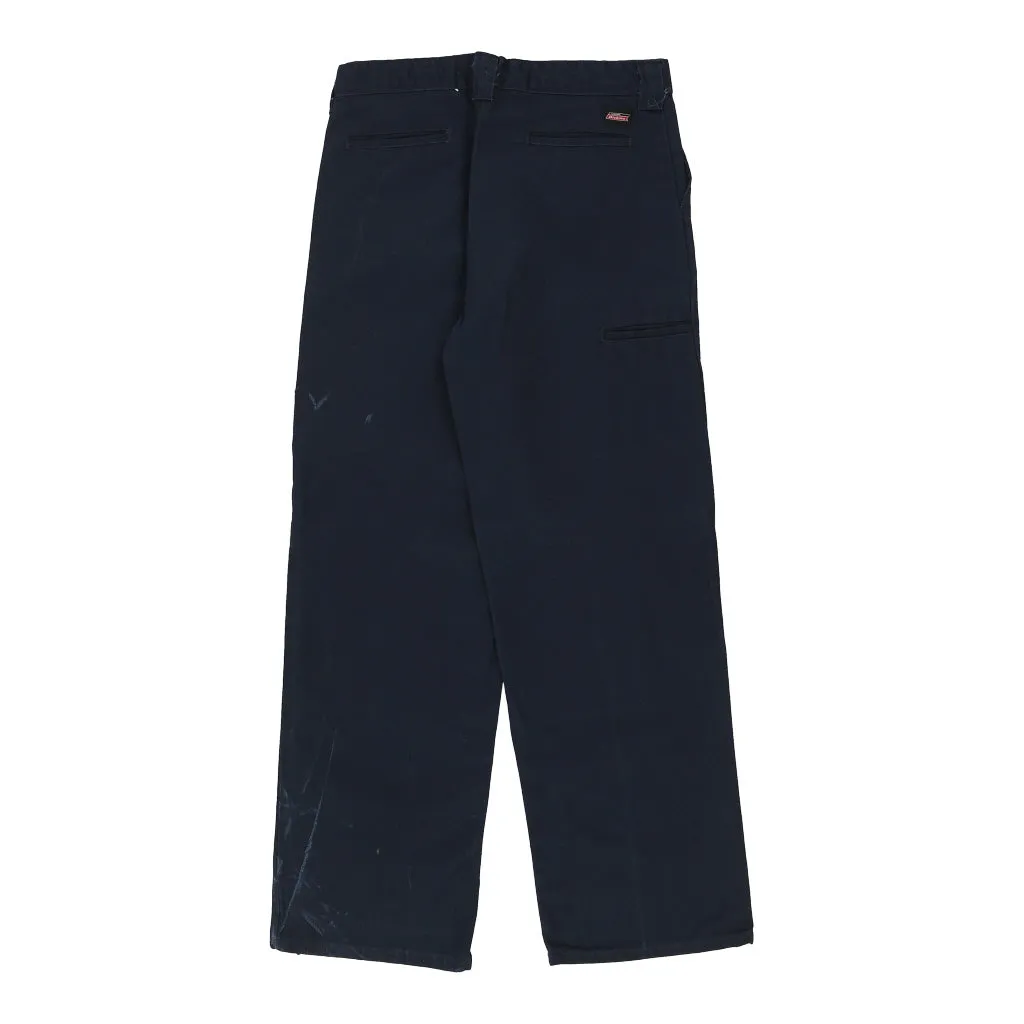 Dickies Trousers - 30W UK 10 Navy Cotton Blend