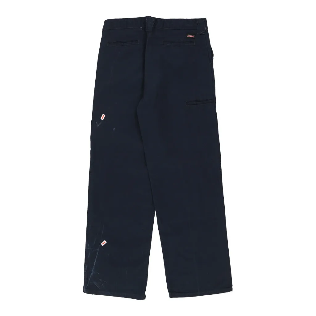 Dickies Trousers - 30W UK 10 Navy Cotton Blend