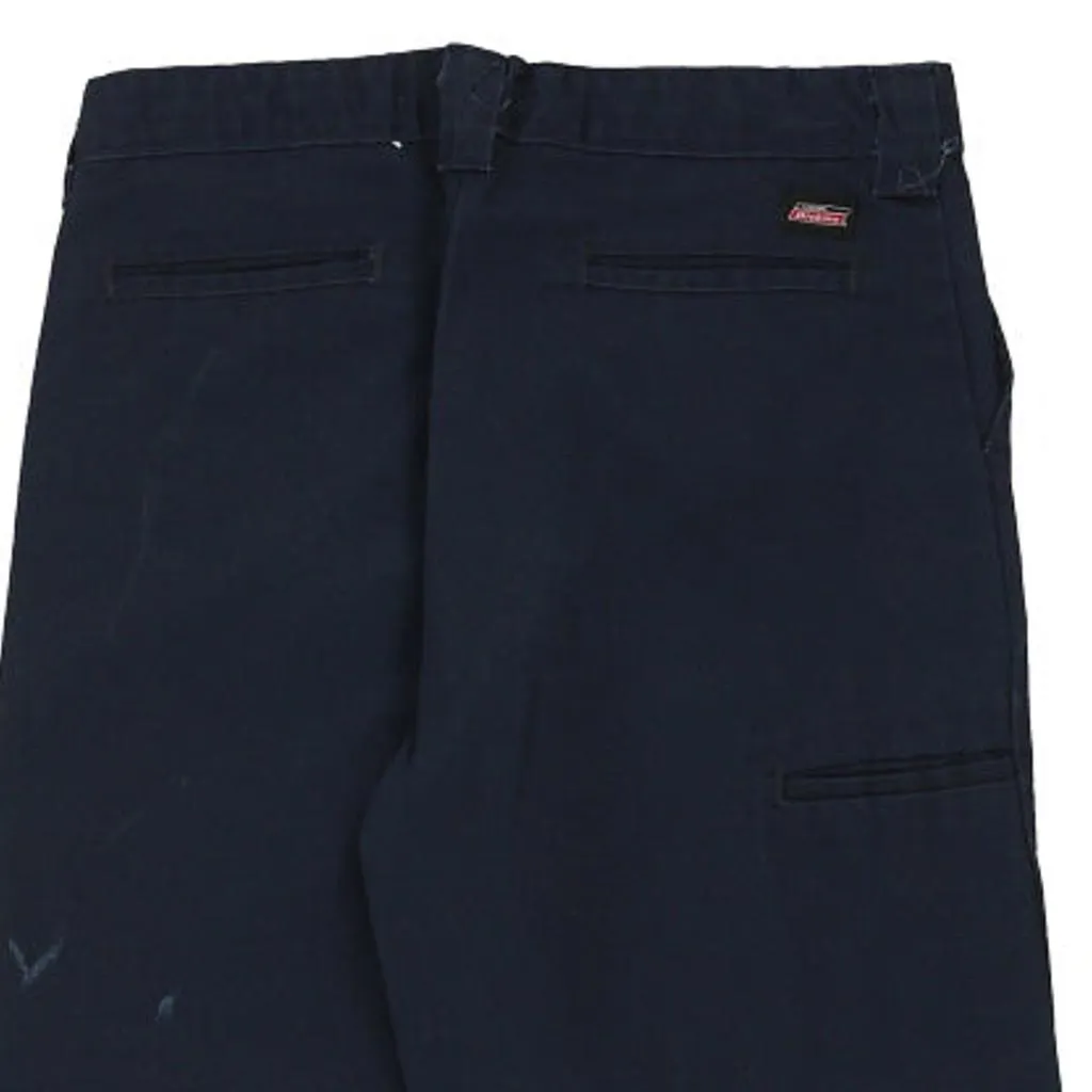 Dickies Trousers - 30W UK 10 Navy Cotton Blend