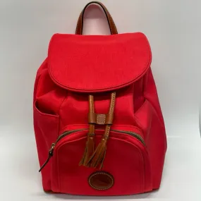 Dooney & Bourke Solid Red Canvas Backpack