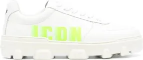 DSQUARED2 logo-printed leather sneakers Neutrals