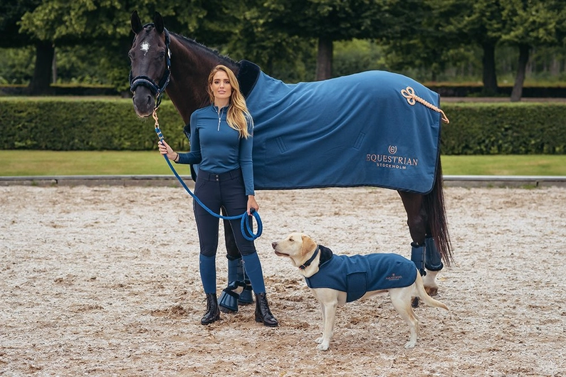 Equestrian Stockholm Fleece rug Monaco Blue