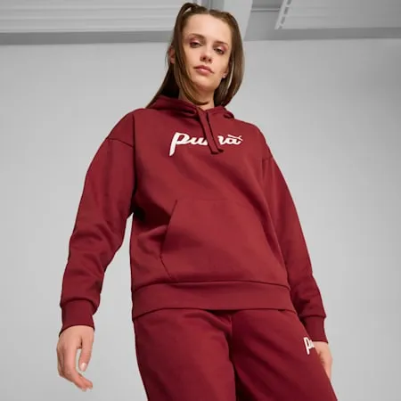 ESS+ Script Women's Hoodie | Intense Red-White Rubber | PUMA New Arrivals | PUMA 