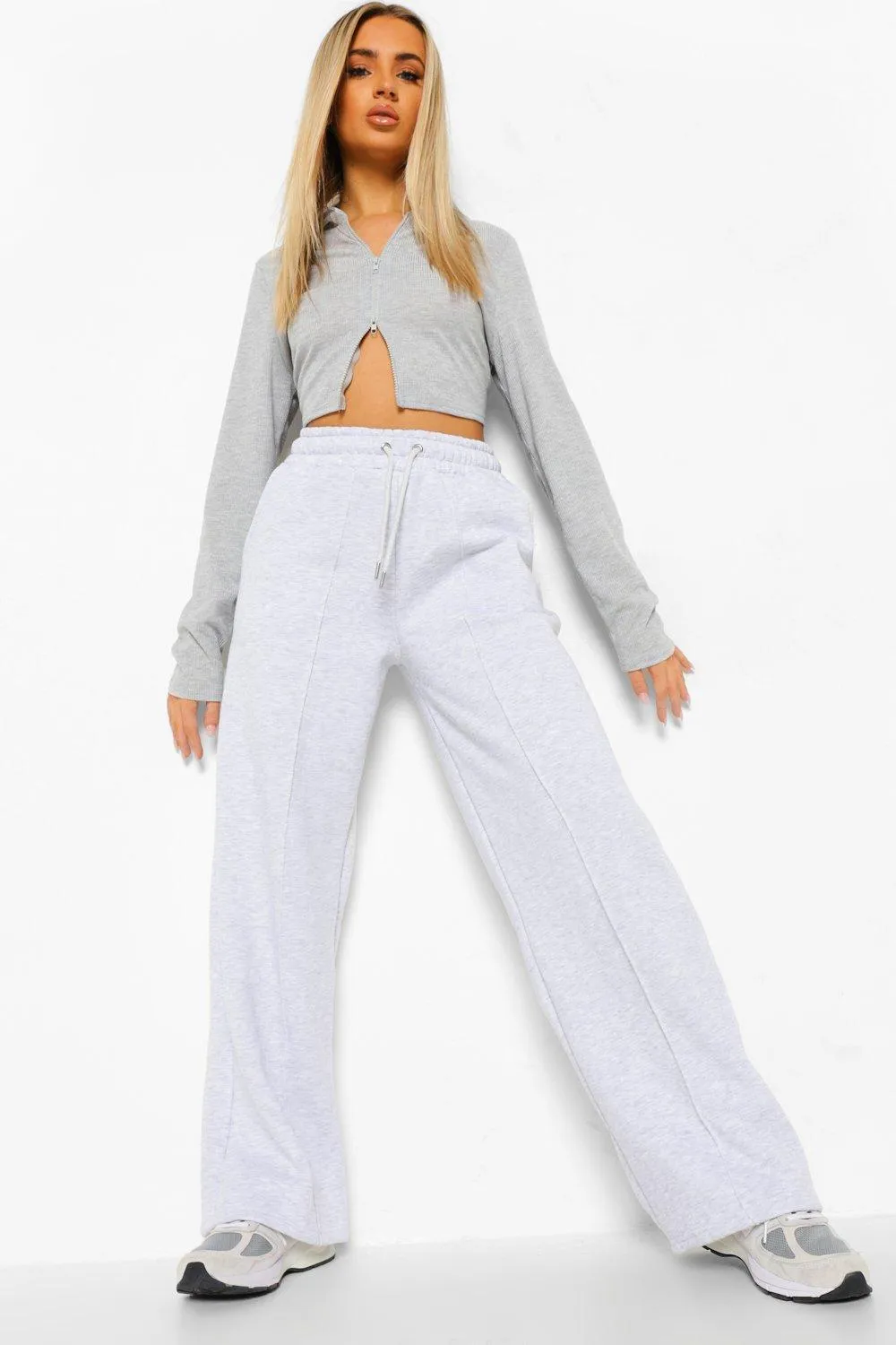 Extreme Wide Leg Pintuck Joggers