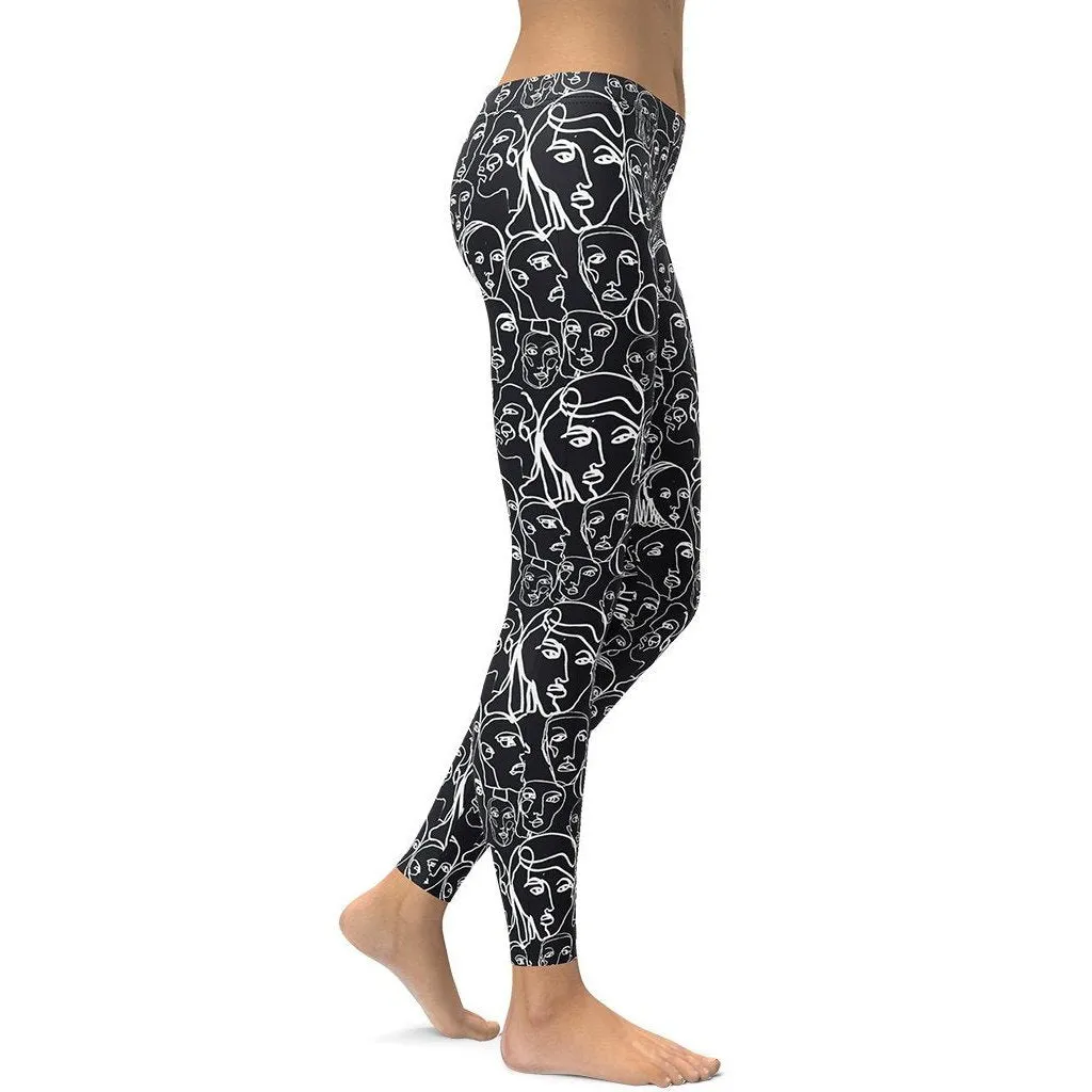 Face Drawing Leggings