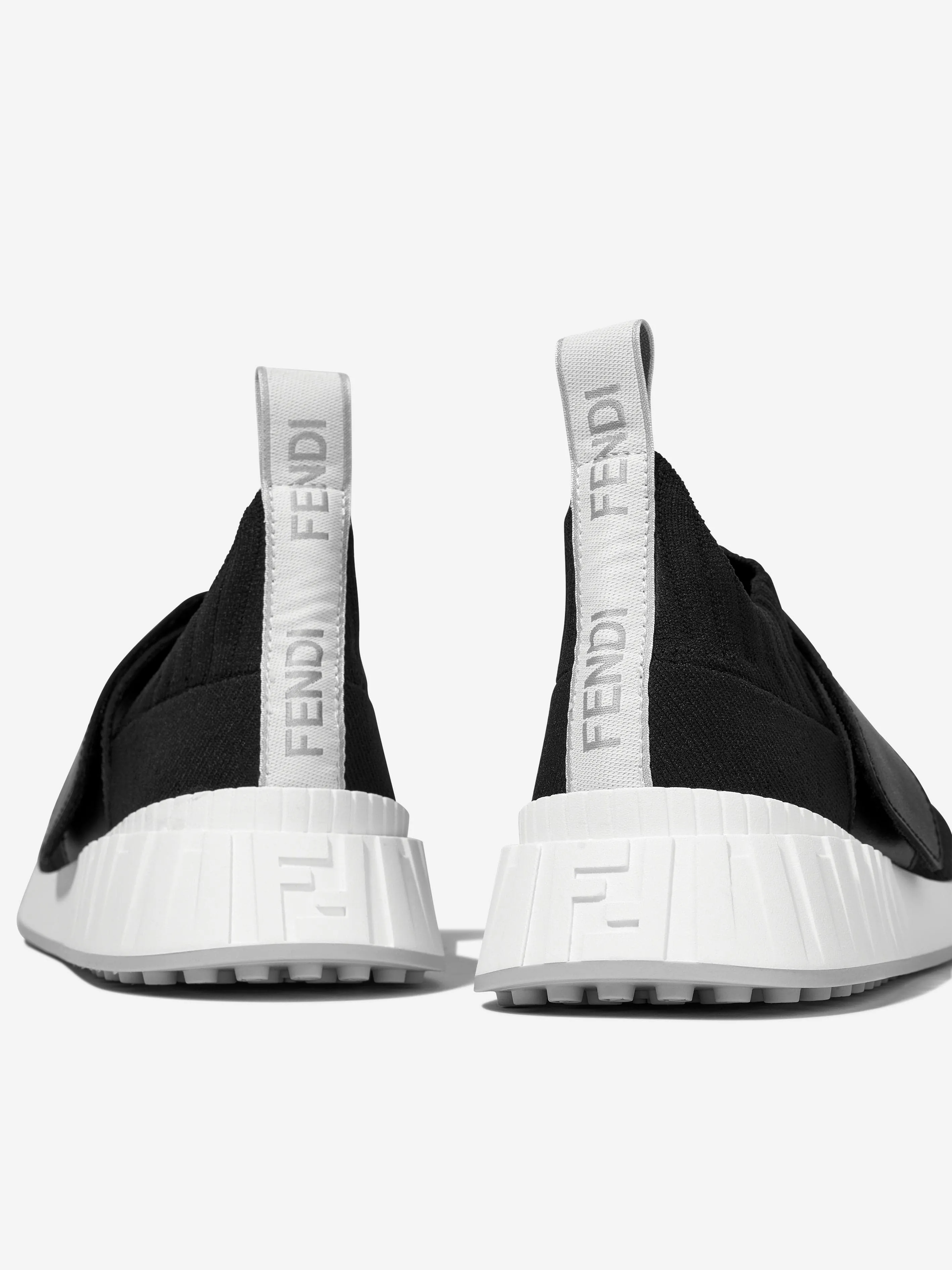 Fendi Kids Logo Slip On Trainers in Black