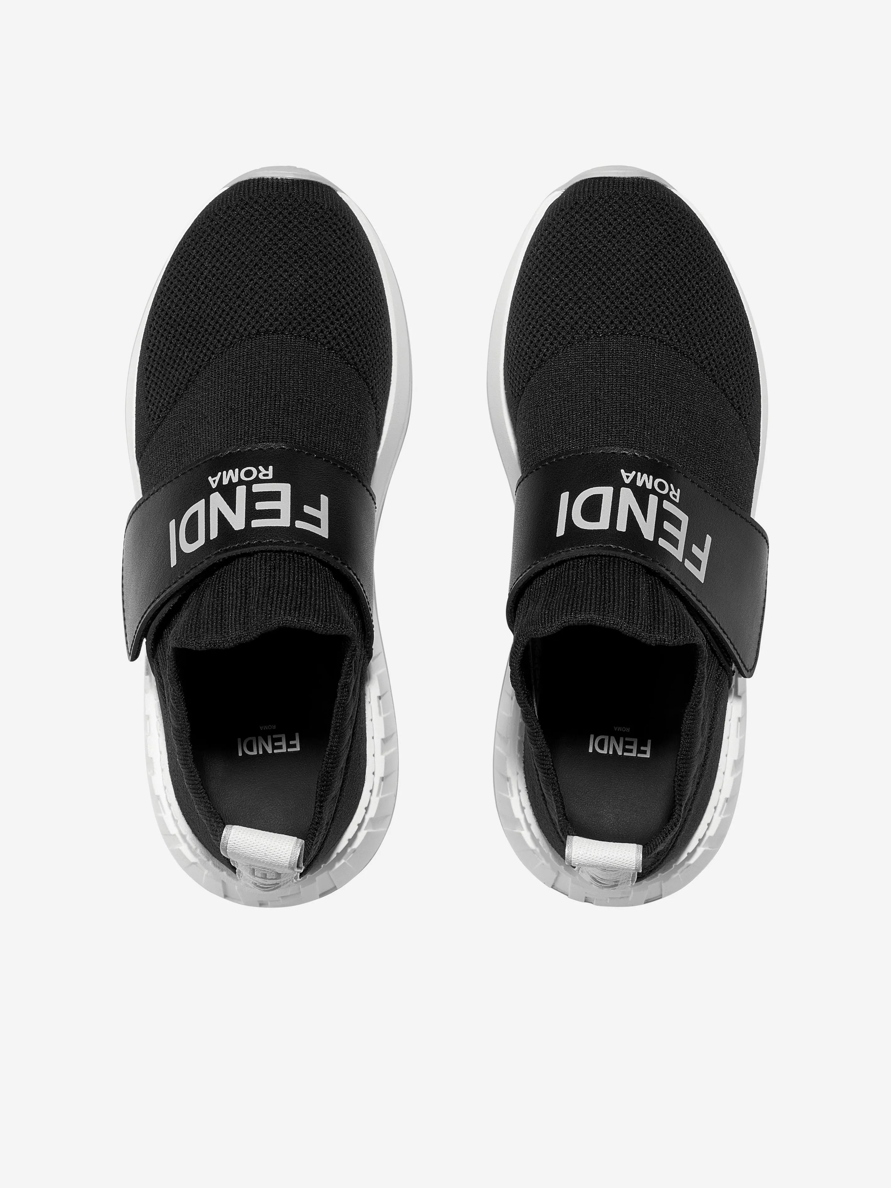 Fendi Kids Logo Slip On Trainers in Black