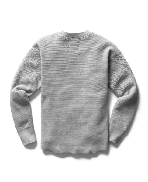 Flatback Thermal Relaxed  Crewneck Heather Grey Womens