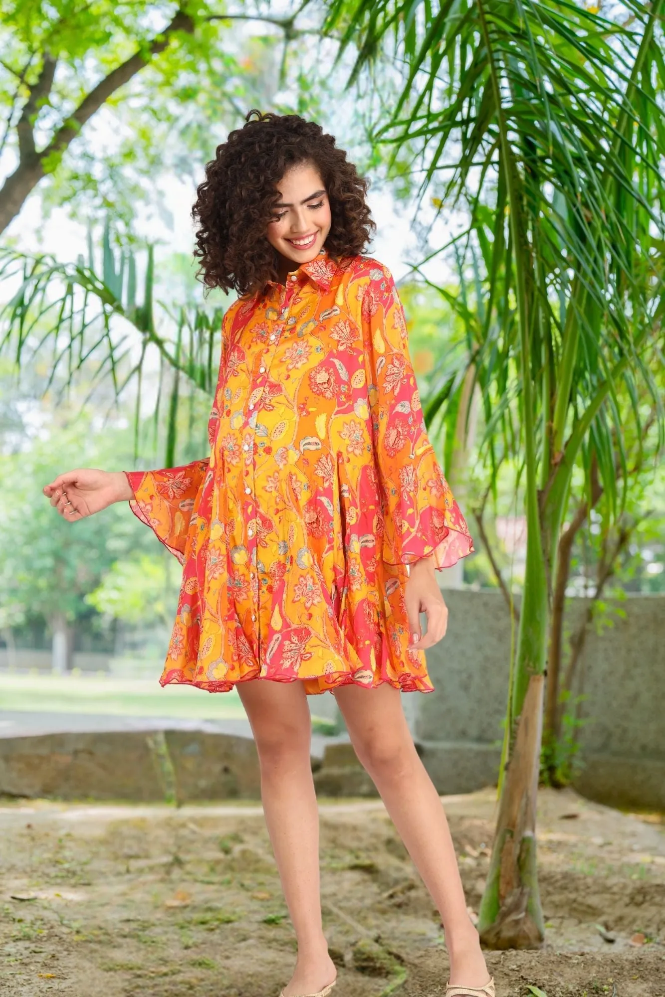 Forever Tangerine Maternity & Nursing Shirt Dress