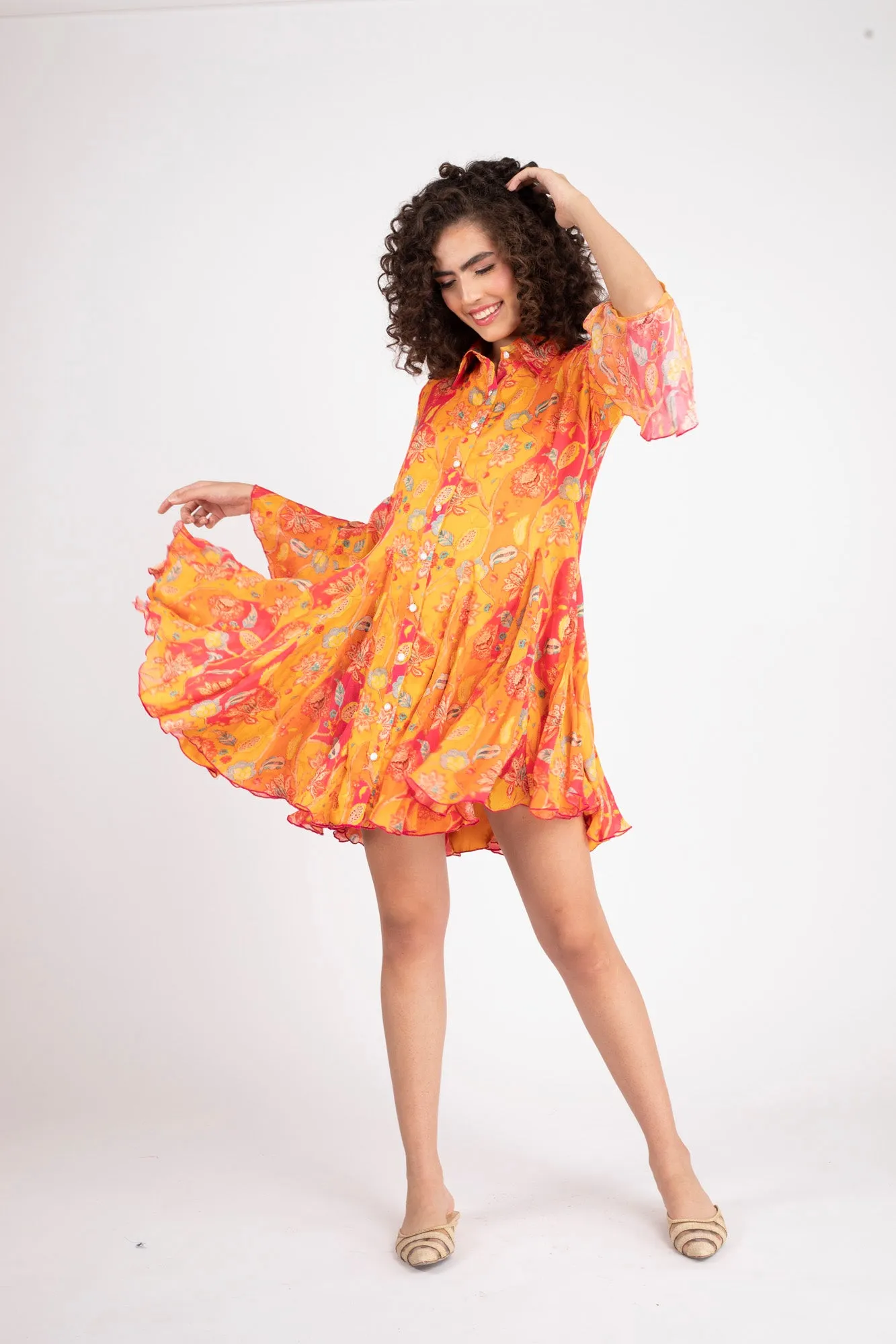 Forever Tangerine Maternity & Nursing Shirt Dress