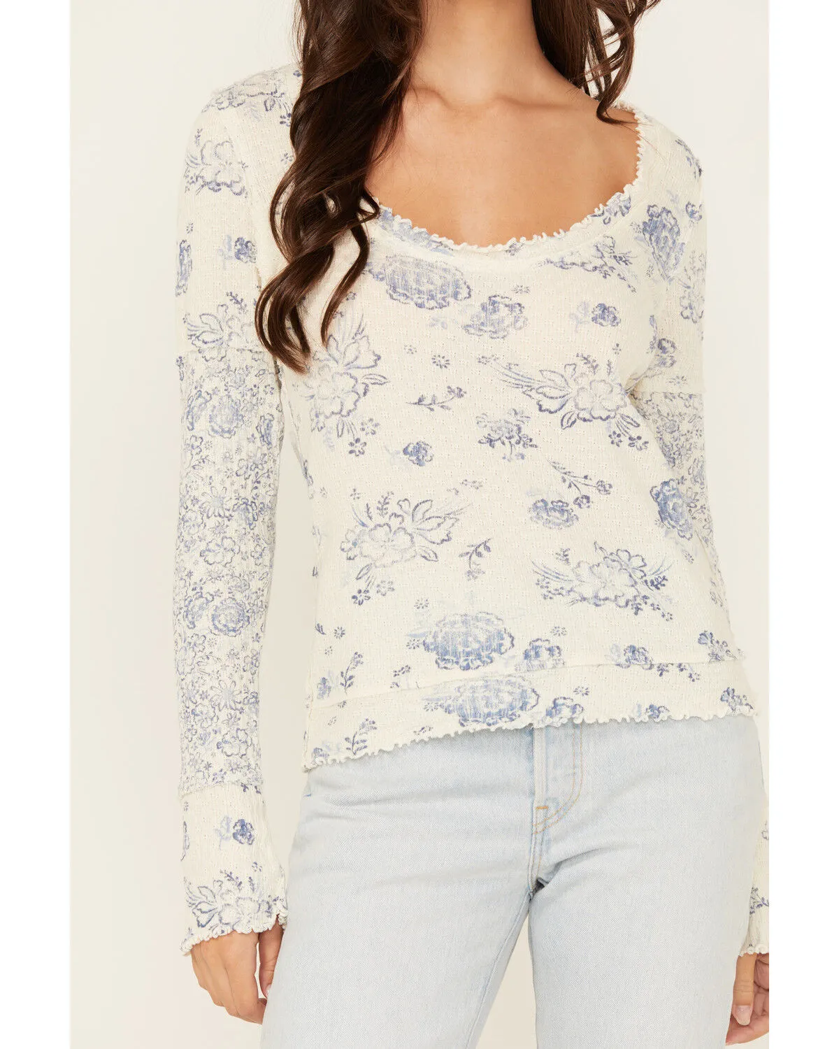 Free People Women's Clover Printed Thermal Long Sleeve Shirt