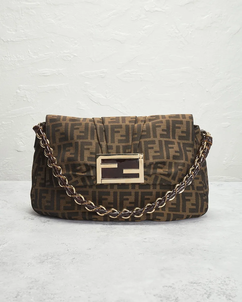 FWRD Renew Fendi Mia Zucca Chain Shoulder Bag -        