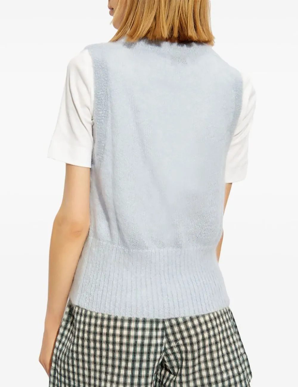 GANNI LIGHT MOHAIR TIE STRING VEST