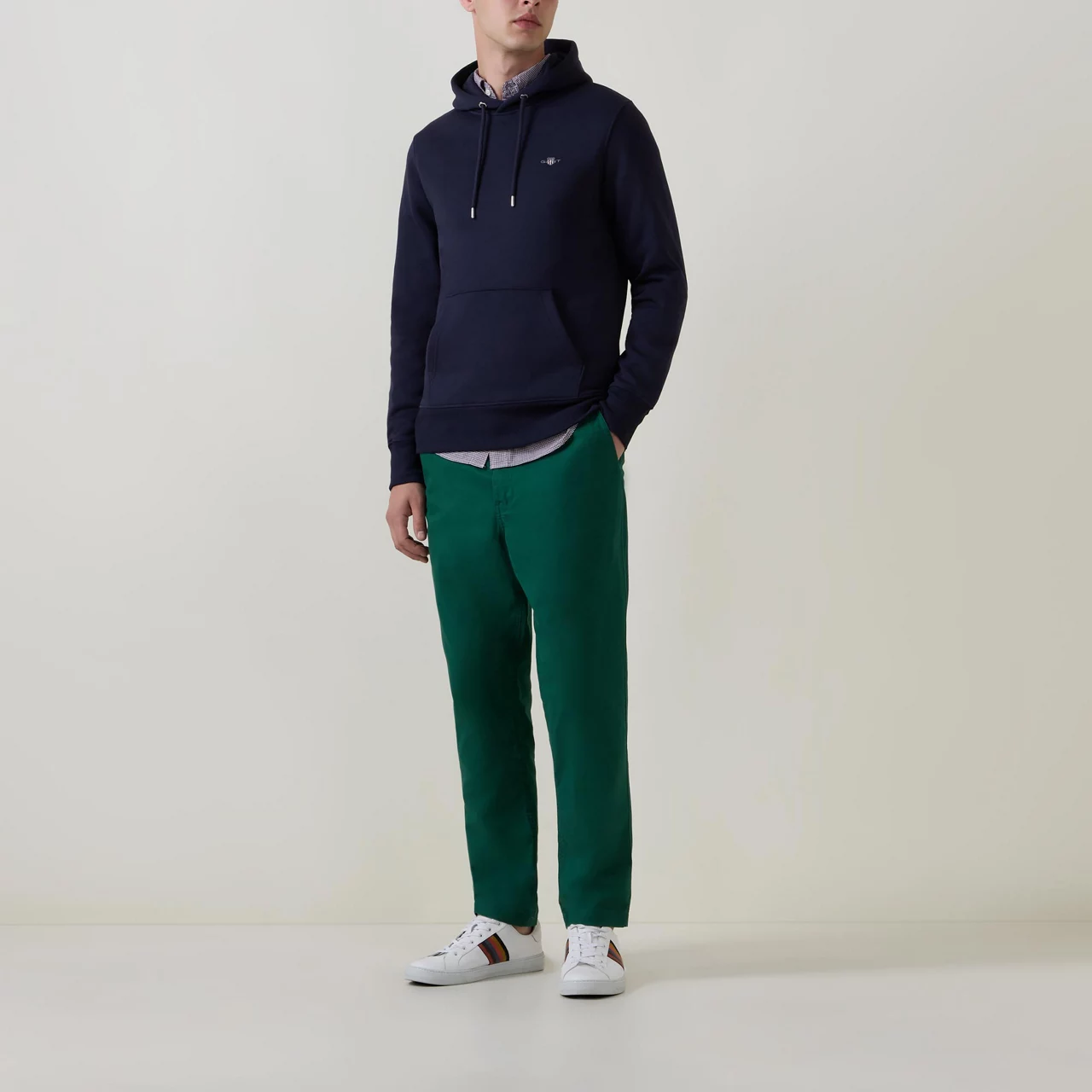 GANT The Sustainable Edit Shield Logo Drawstring Hoodie - Navy