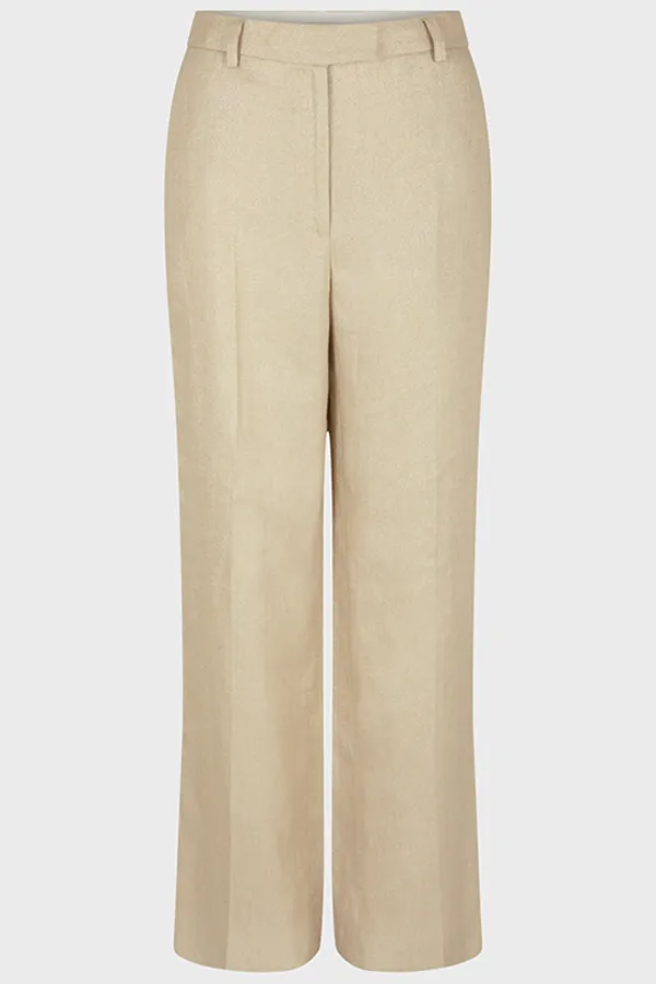 Gerard Darel CARMEN LINEN GOLD LUREX SUIT TROUSERS