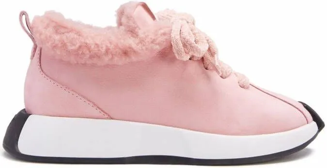 Giuseppe Zanotti Ferox shearling-lined leather sneakers Pink