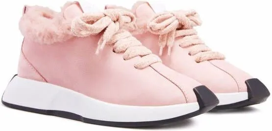 Giuseppe Zanotti Ferox shearling-lined leather sneakers Pink