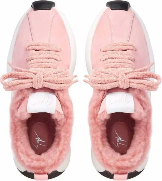 Giuseppe Zanotti Ferox shearling-lined leather sneakers Pink