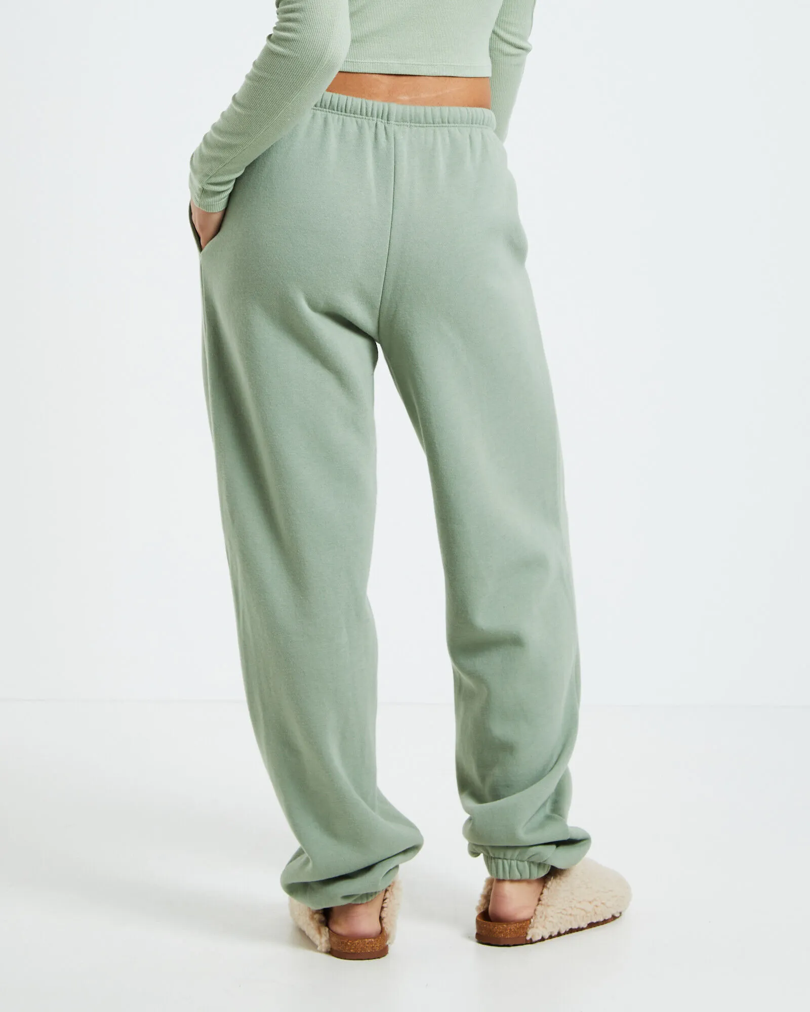 GP Co. Basics Relaxed Fleece Joggers Dusty Sage Green