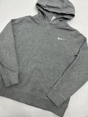 Grey 90s hoodie with embroidered swoosh logo (XS/S)