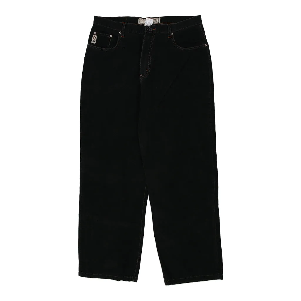 Guess Cord Trousers - 36W 31L Black Cotton