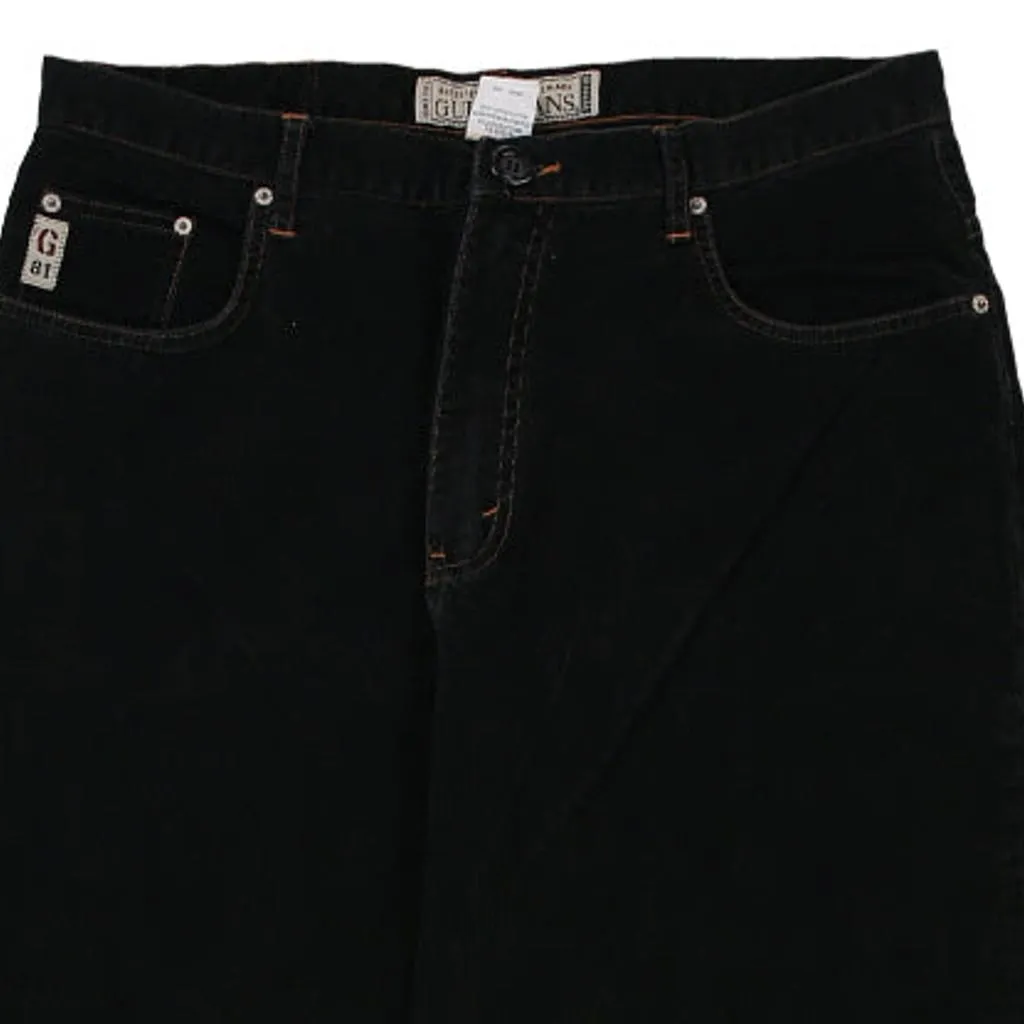 Guess Cord Trousers - 36W 31L Black Cotton