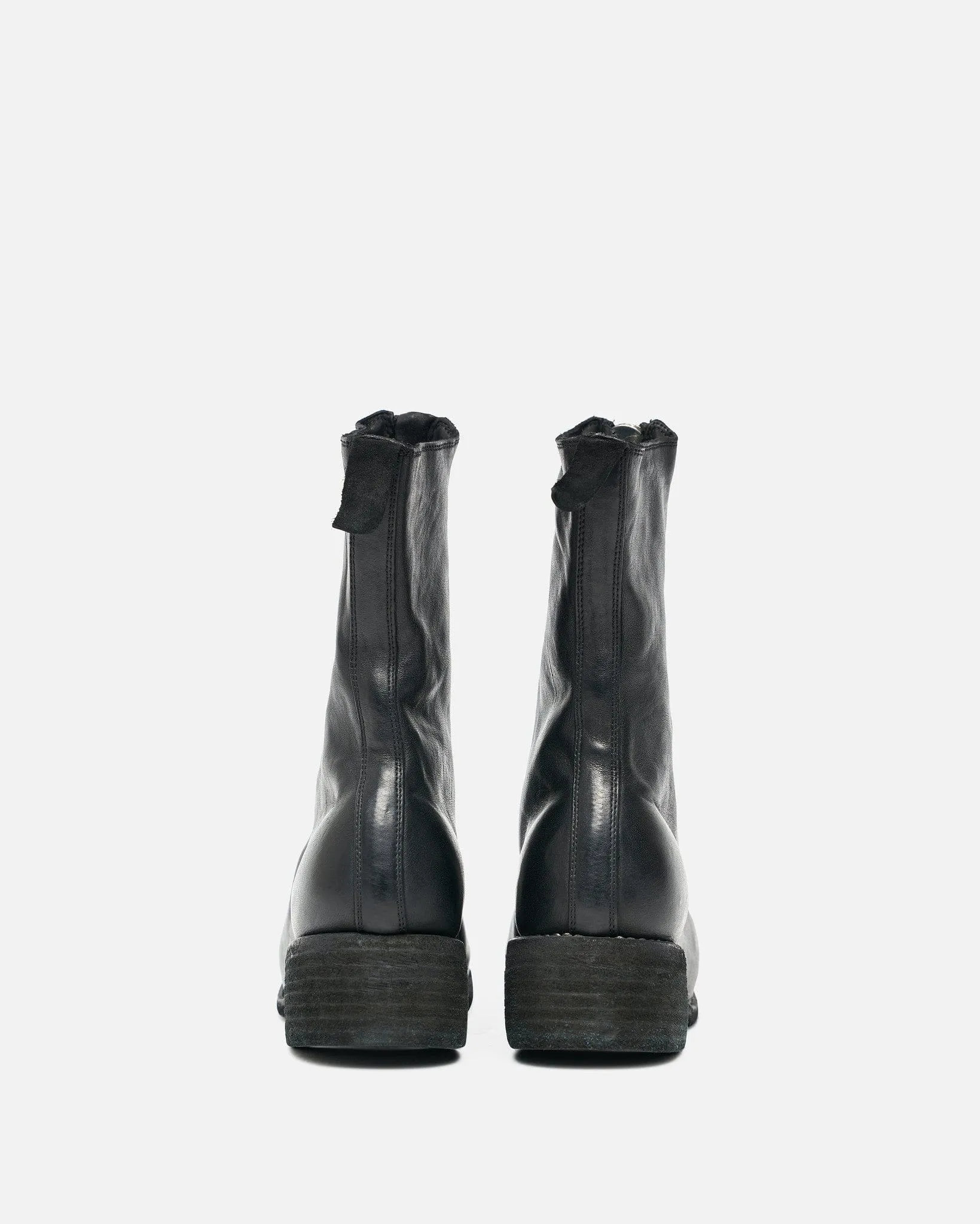 Guidi Women's PL2 Full Grain Front Zip Boot in Black