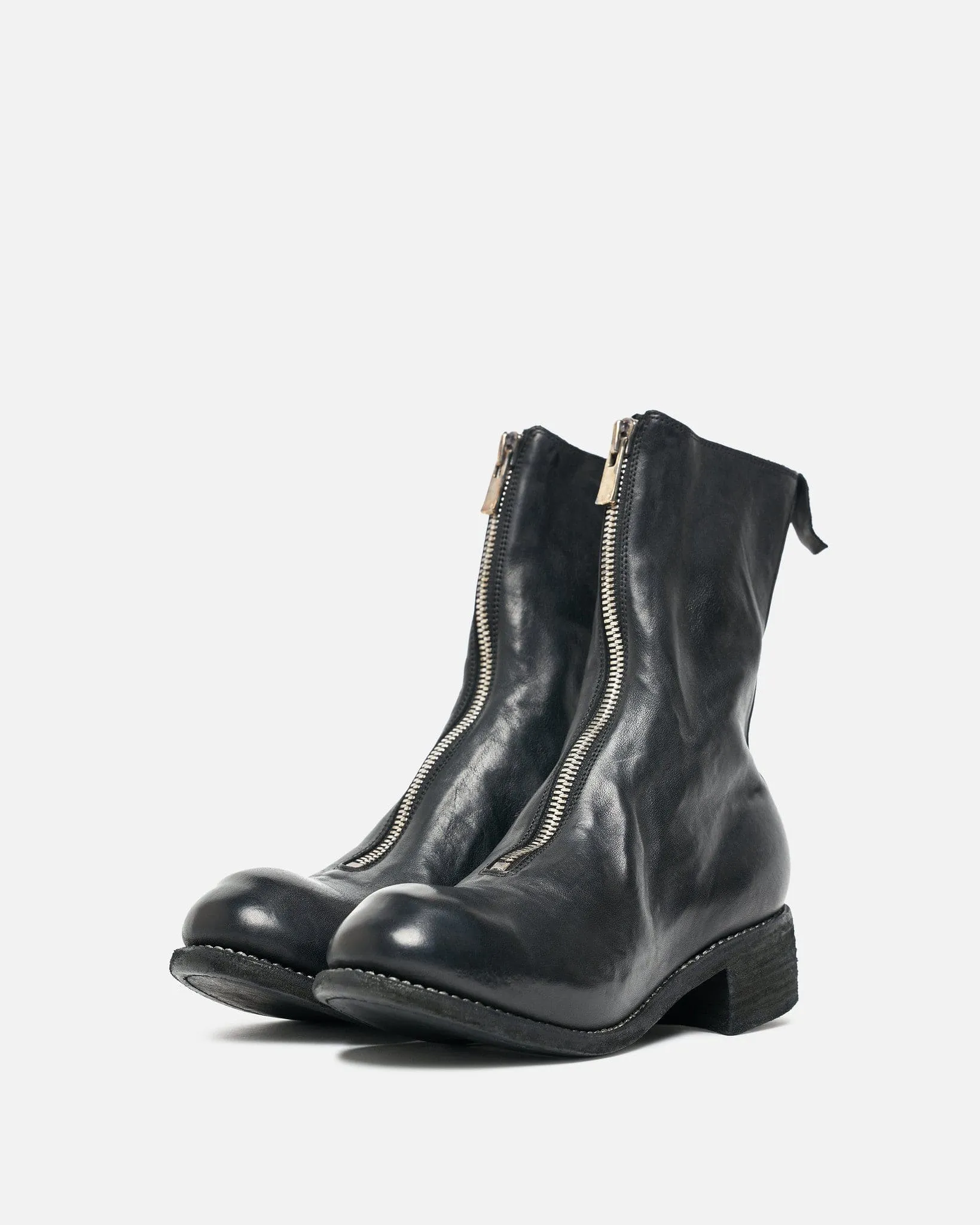 Guidi Women's PL2 Full Grain Front Zip Boot in Black