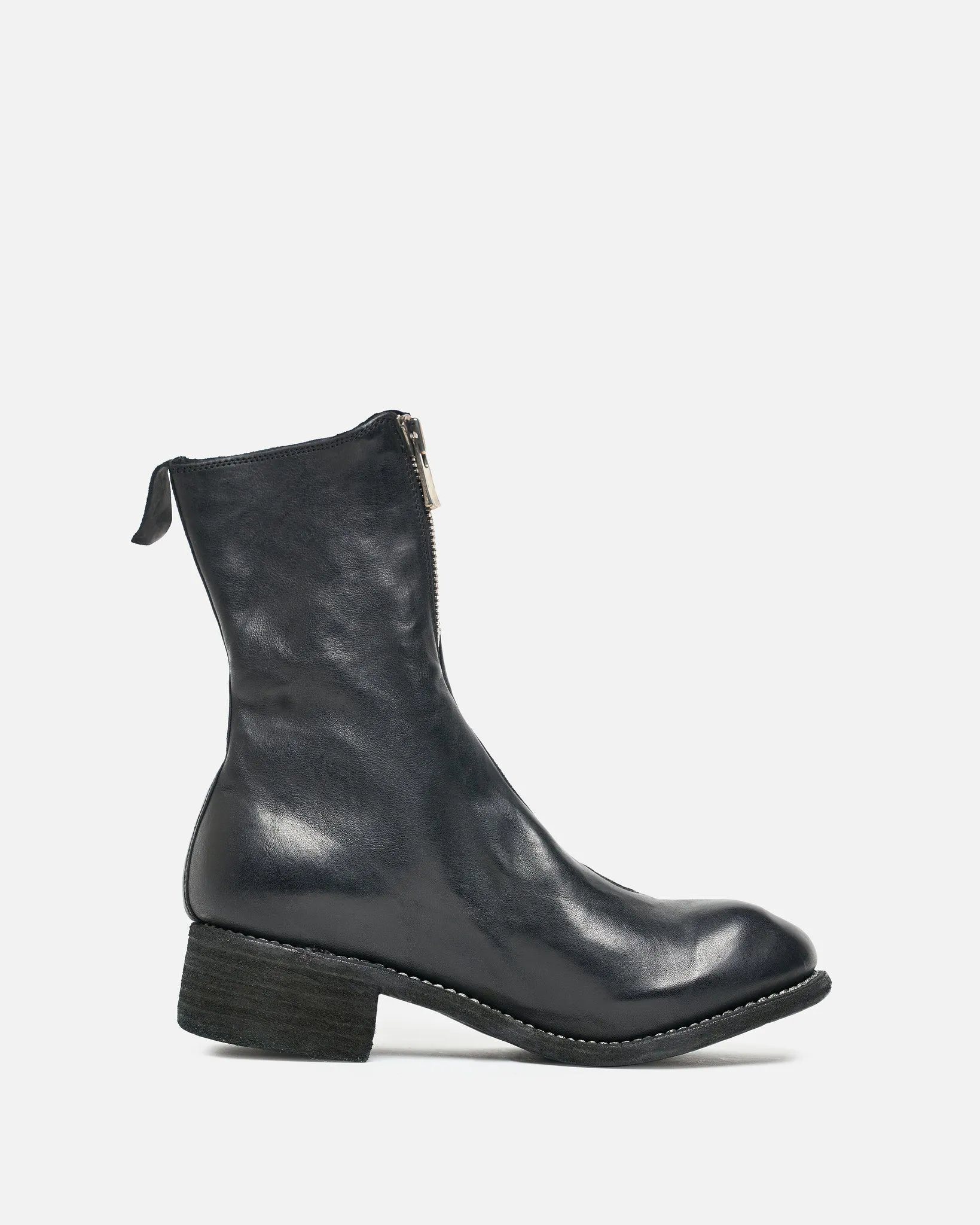 Guidi Women's PL2 Full Grain Front Zip Boot in Black