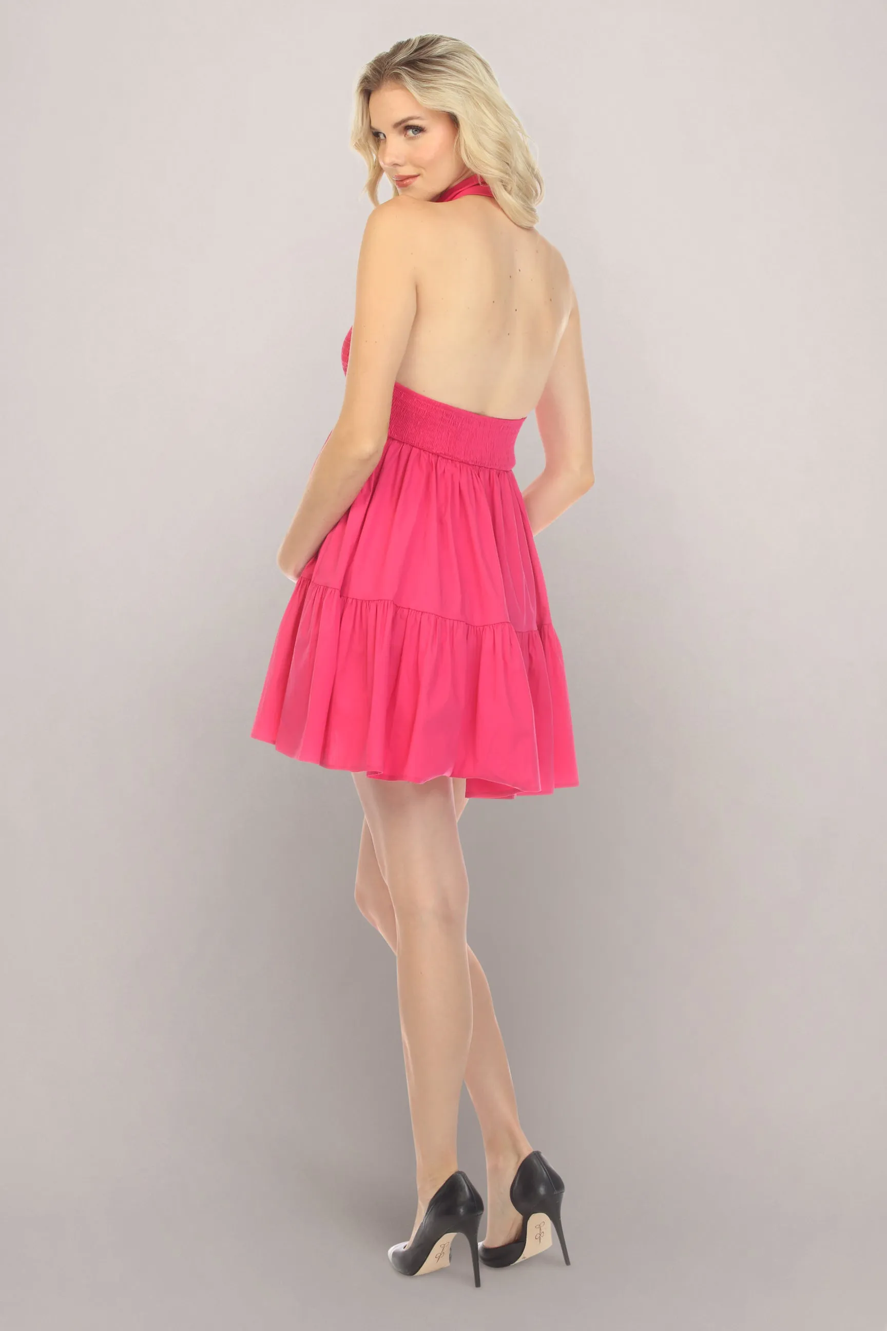 Halter Pink Maternity Dress