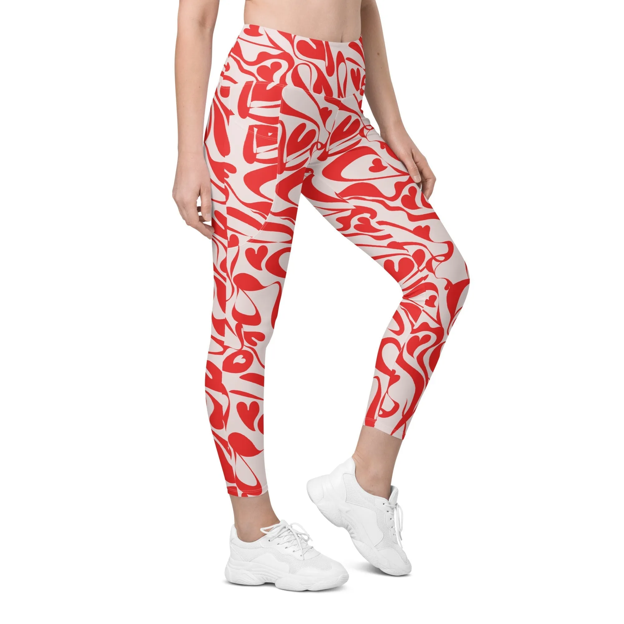 Heart Swirl Leggings With Pockets