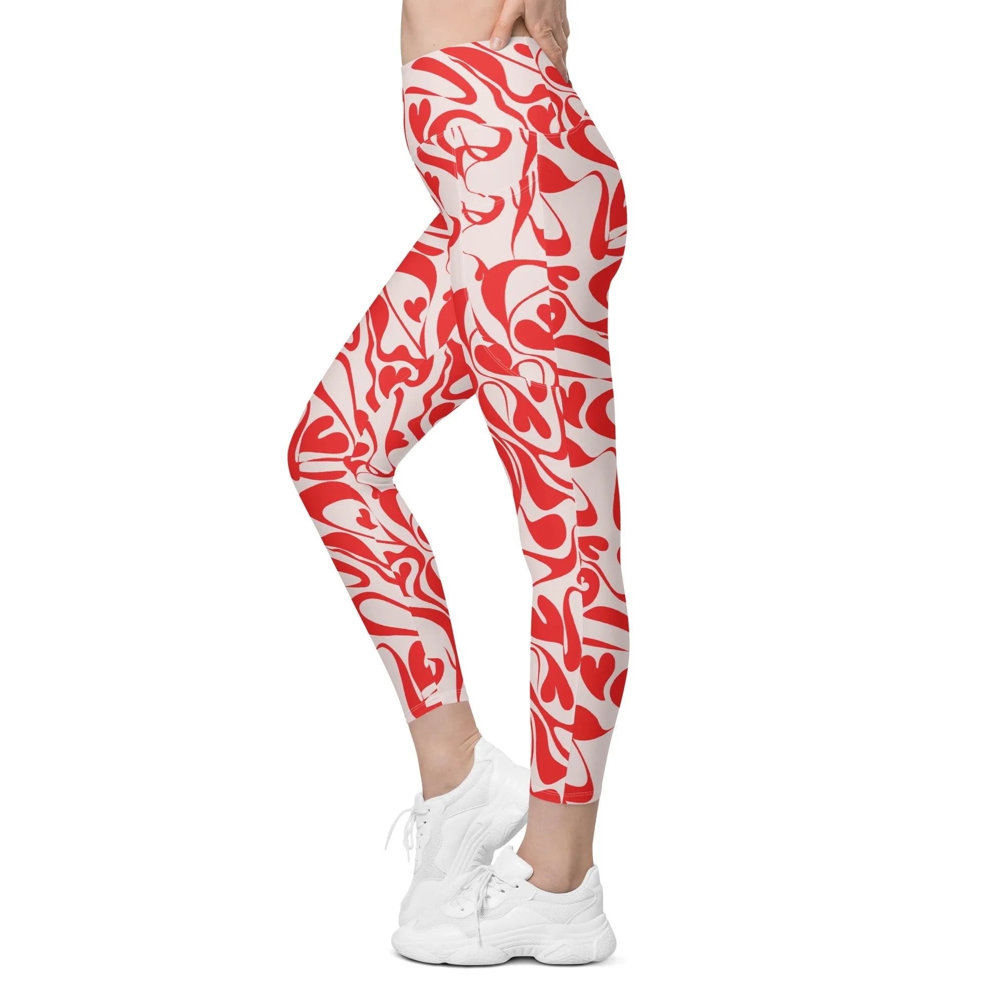 Heart Swirl Leggings With Pockets