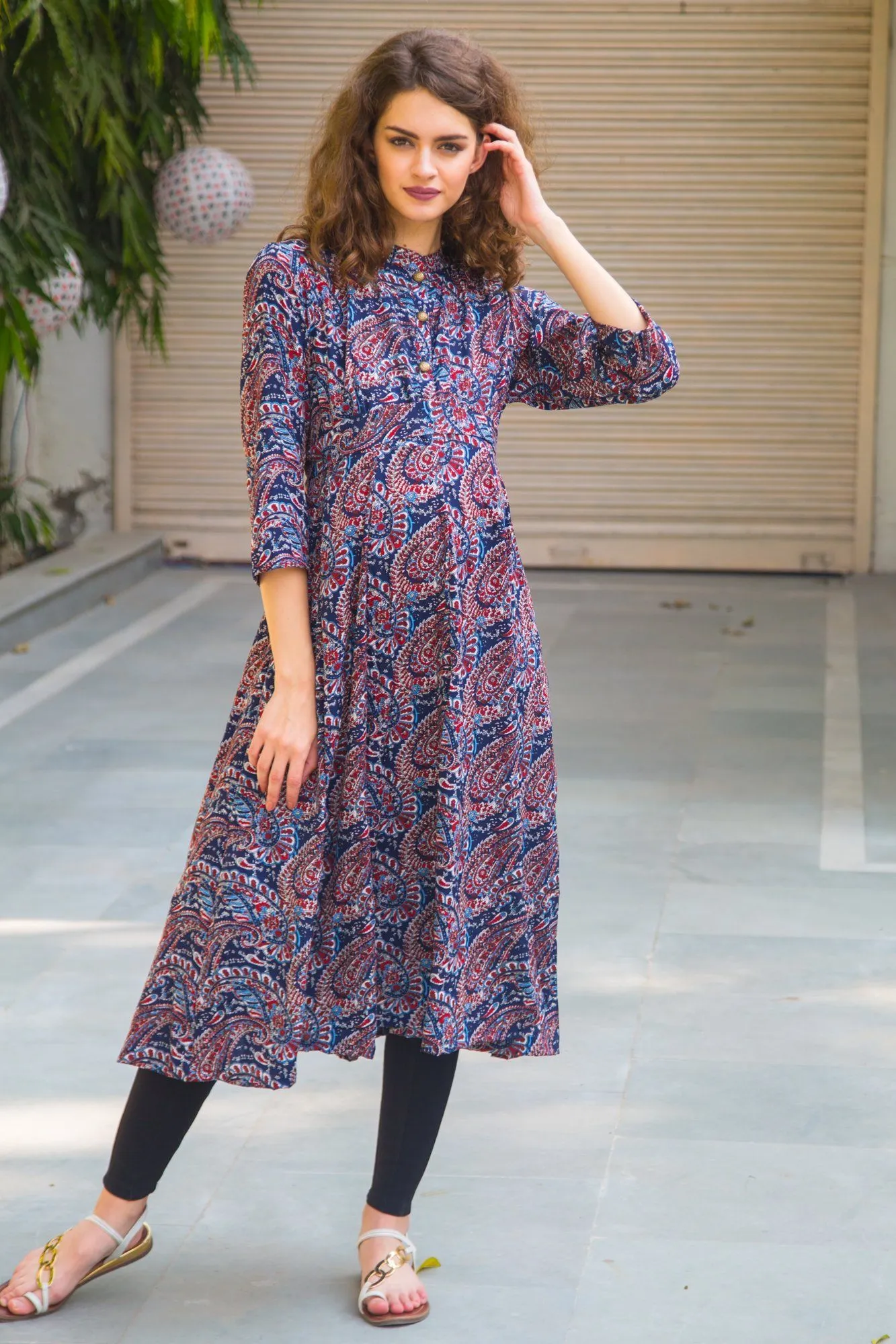 Heritage Print Abstract Nursing & Maternity Kurta