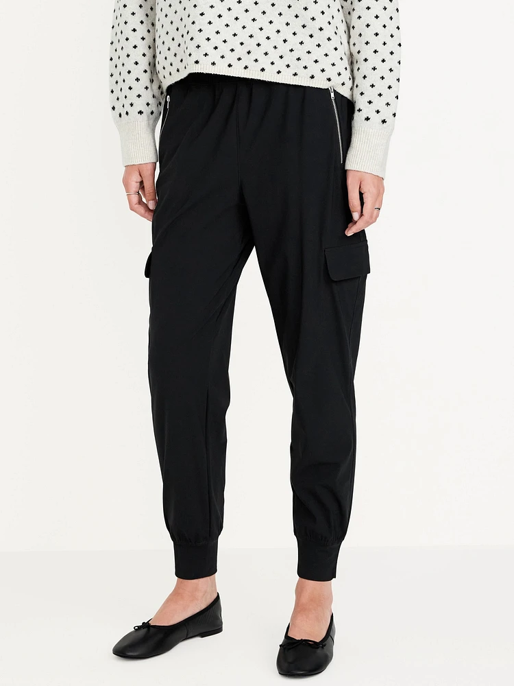 High-Waisted SleekTech Cargo Joggers