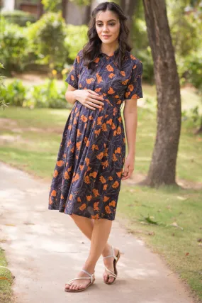 Hints of Amber Maternity & Nursing Dress