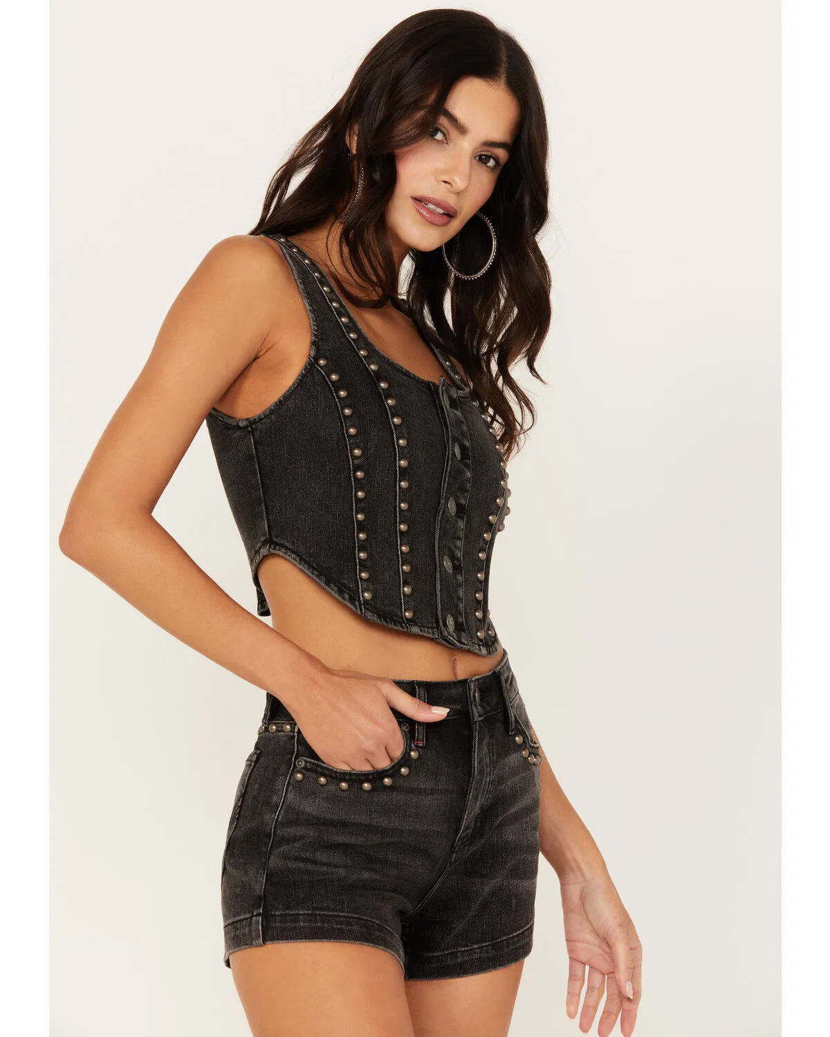 Idyllwind Women's Delrose Drive Studded Denim Vest