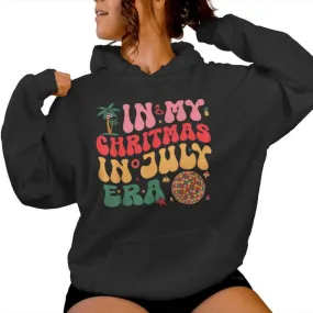 In My Christmas In July Era Groovy Disco Ball Girls Women Hoodie