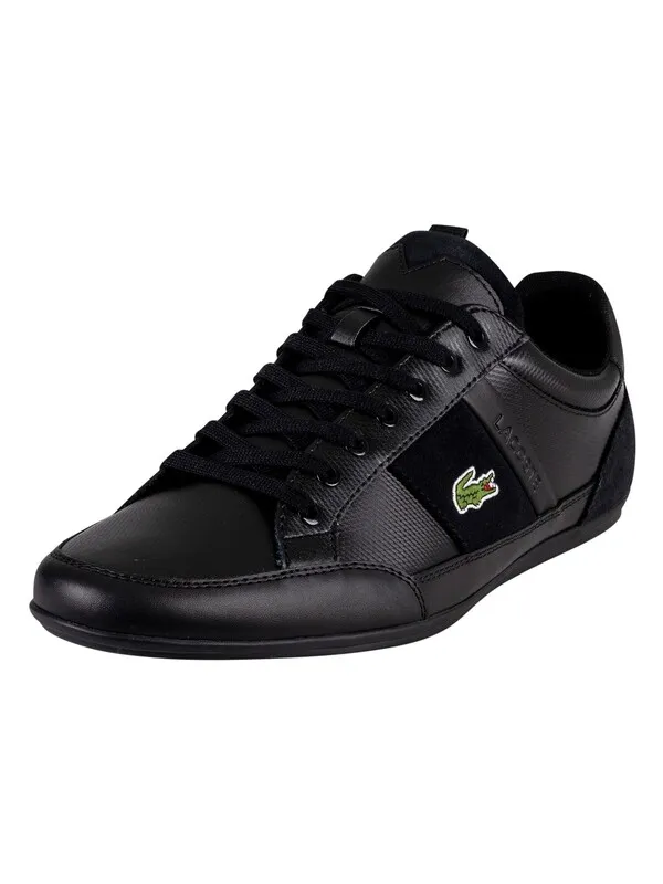 Lacoste Chaymon BL 22 2 CMA Leather Trainers - Black/Black