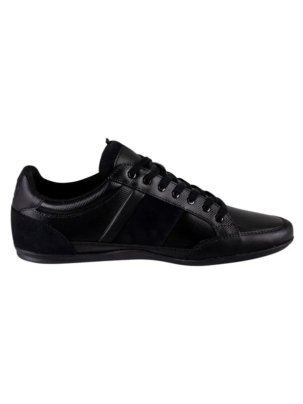 Lacoste Chaymon BL 22 2 CMA Leather Trainers - Black/Black