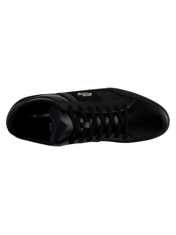 Lacoste Chaymon BL 22 2 CMA Leather Trainers - Black/Black