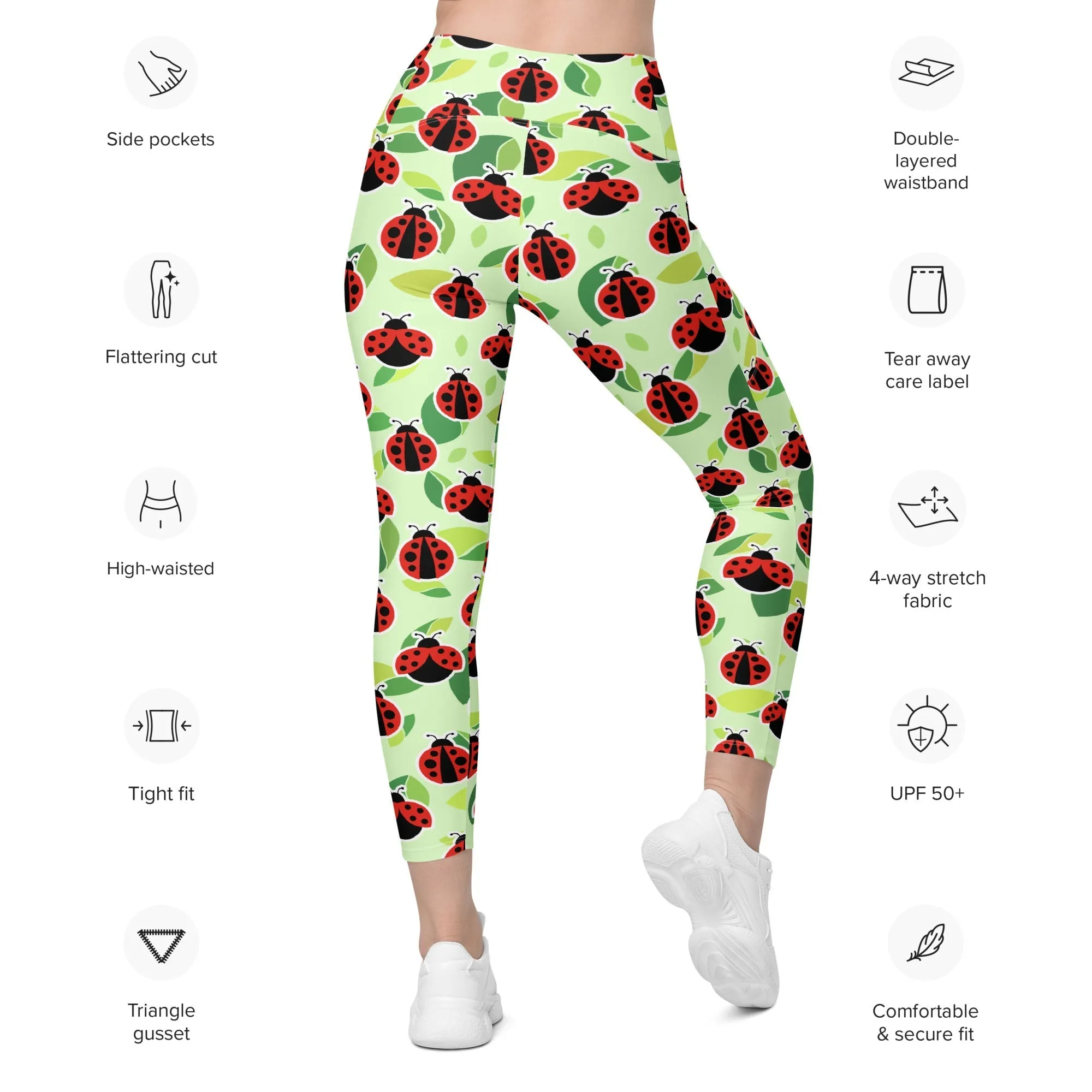 Ladybugs Leggings With Pockets