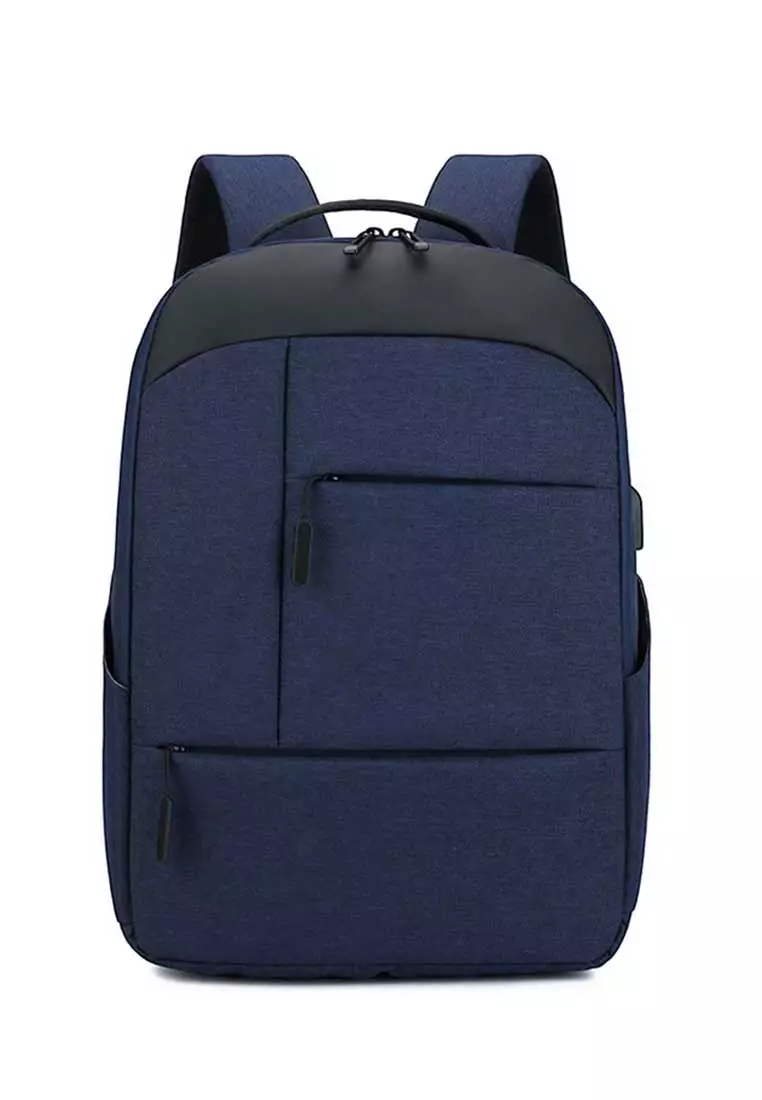 Lara Businessmen's Comfortable Nylon Zipper Backpack - Blue