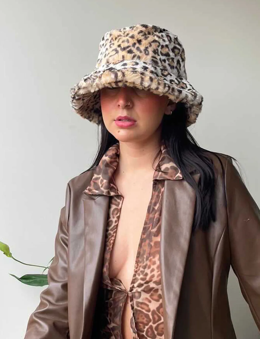 LEOPARD FUZZY HAT